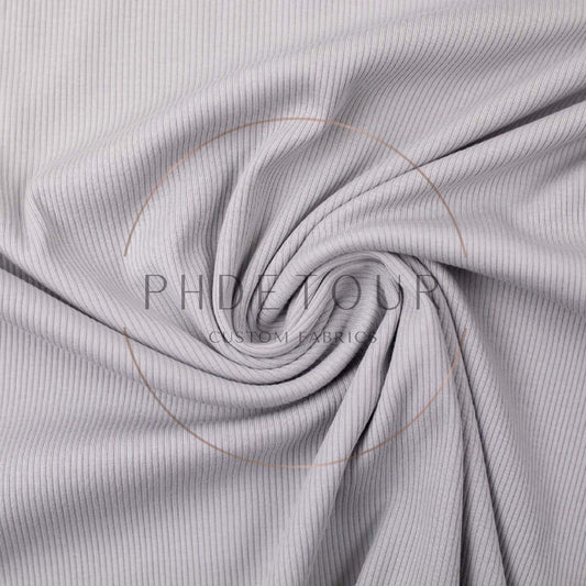 Wholesale European Ribbed Jersey - 182 - Plain Grey