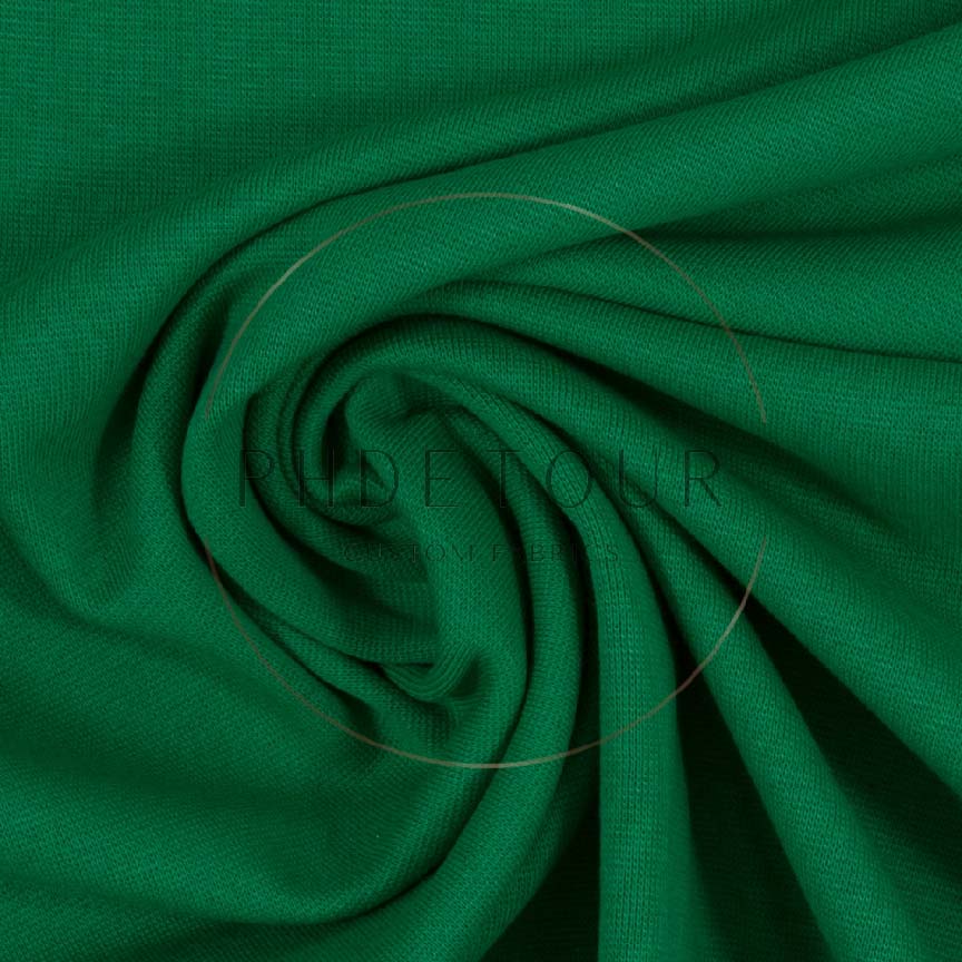 Wholesale European 1x1 Flat Ribbing - 365 - Grass Green