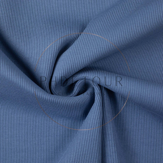 Wholesale European 2x1 Sweatshirt Ribbing - 259 - Blue/Grey